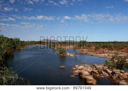 Rocky River Bed in the Outback towards the Pilbara