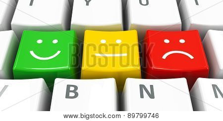 White Keyboard Positive, Neutral And Negative