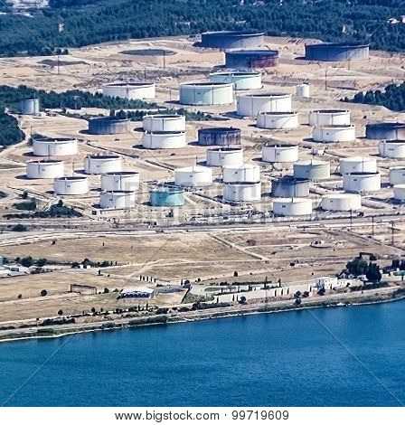 Oil Tanks At The Coast