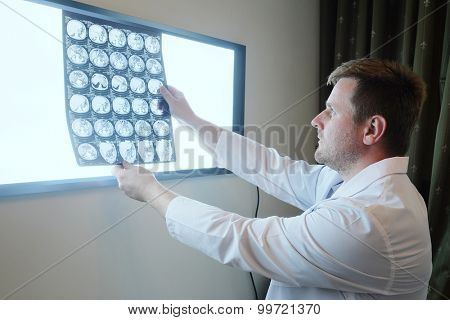 Portrait of a doctor with roentgenogram
