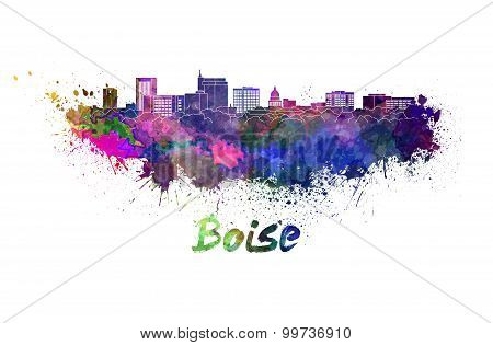 Boise Skyline In Watercolor