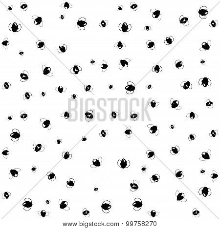 Hand Drawn Flies Seamless Vector Pattern.