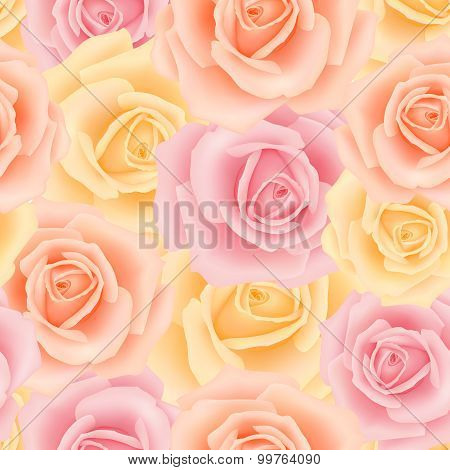 Seamless pattern with rose flowers