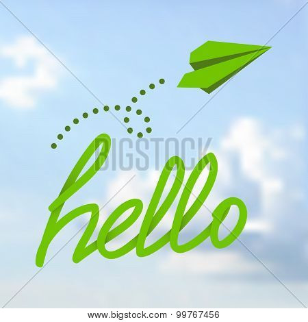 hello phrase on a sky