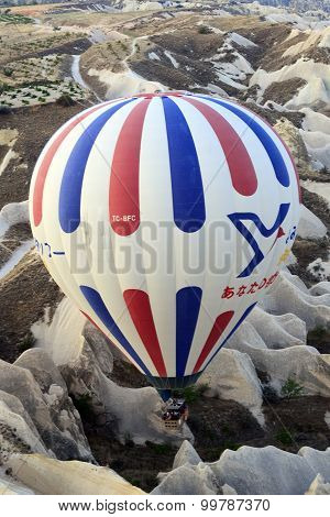 Hot Air Balloons Flying Over Cappadocia, Nevsehir, Turkey