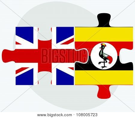 United Kingdom And Uganda Flags