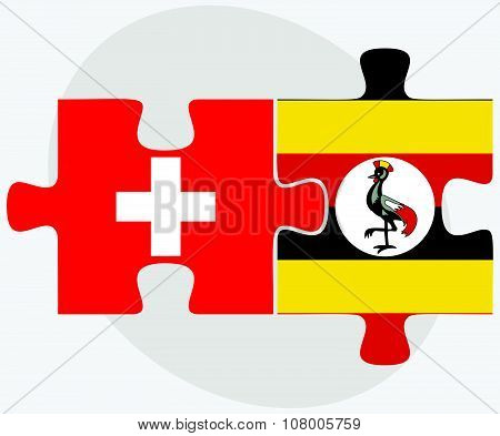 Switzerland And Uganda Flags