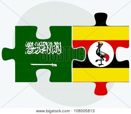 Saudi Arabia And Uganda Flags