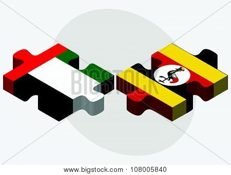 United Arab Emirates And Uganda Flags