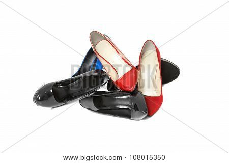 Shoes Over White Background