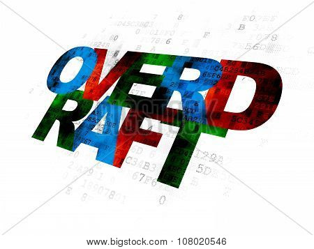 Business concept: Overdraft on Digital background