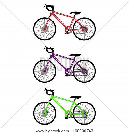 Set Of Three Bicycles.