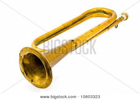 Alte Bugle, isolated on white