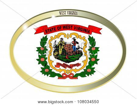 West Virginia State Flag Oval Button