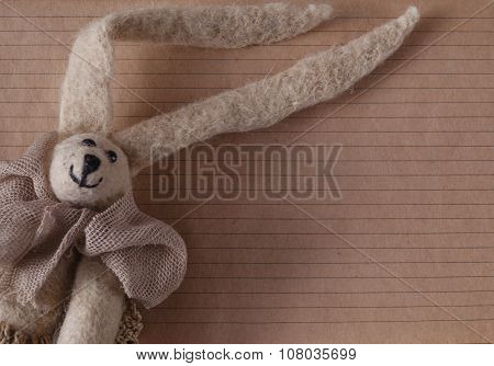 Felt Doll On Background With Space For You Message