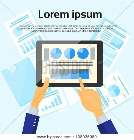 Tablet Finance Chart Hand Touch Screen Finger