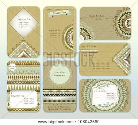 Set Of Brown Shades Vector Design Templates