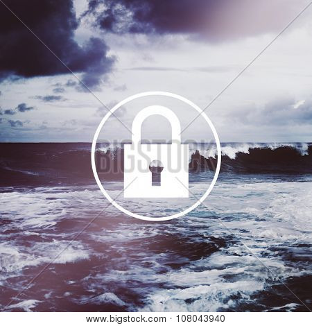 Padlock Network Security System Password Privacy Concept