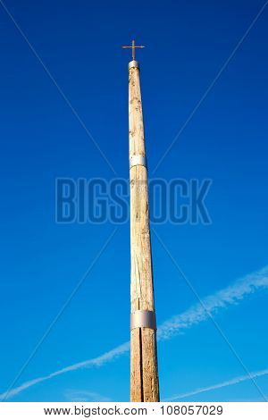 Cruz de Ferro top at Saint James Way Leon Spain