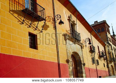 Leon Obispado facade in Plaza Regla square beside Cathedral at Castilla Spain