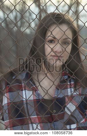 woman front fense