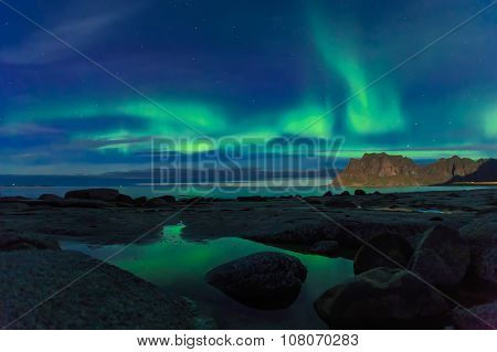 Aurora over the sea