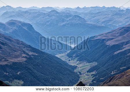 Mountain Panorama - Peaks In The Blue Haze.