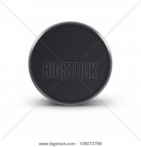 Hockey puck isolated on white with shadow