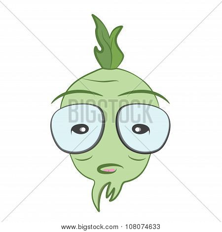 Cartoon Character Fantasy Sugar Beet Isolated Vegetable