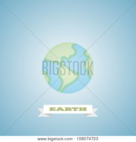 Globe Earth Logo minimalistic Linear Flat Vector Icon