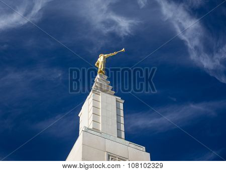 Angel Moroni Statue Atop The Los Angeles California Temple