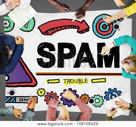 Spam Problem Virus Online Malware Hacking Concept