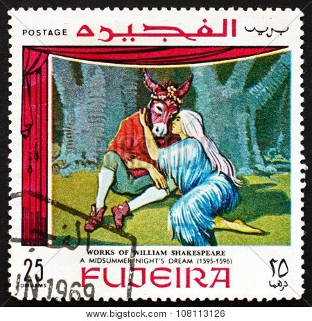 Postage Stamp Fujeira 1969 Scene From Midsummer Night's Dream