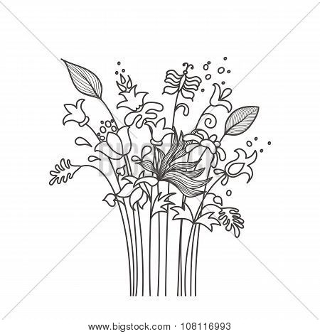 doodles bouquet of flowers