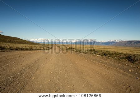 long gravel road patagonia
