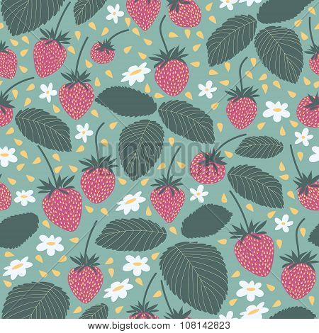 Seamless pattern strawberry.