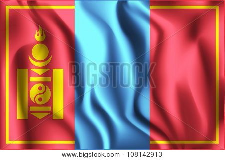 Mongolia Variant Flag. Rectangular Shape Icon