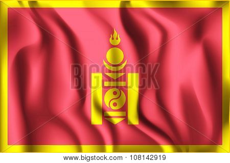 Mongolia Variant Flag. Rectangular Shape Icon