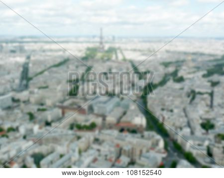 Defocused Background Of Paris. Intentionally Blurred Post Production