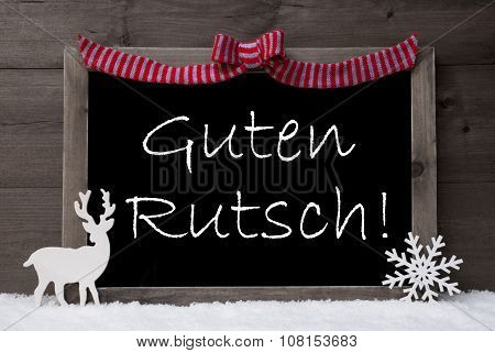 Gray Christmas Card, Snow, Loop, Guten Rutsch Mean New Year