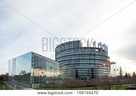 European Union Flags And France Flag Flies At Half-mast