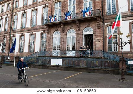 The European Union Flag Flies At Half-mast City Hall