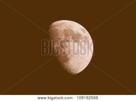 Retro Looking Gibbous Moon