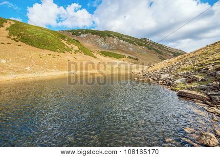 Surface Of The Mountain Lake.