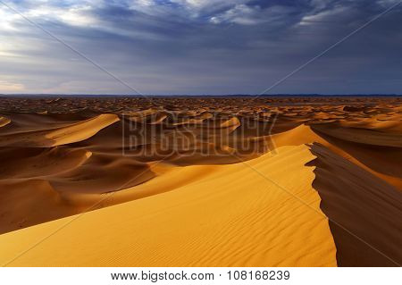 Sunrise light in Sahara Desert, Africa