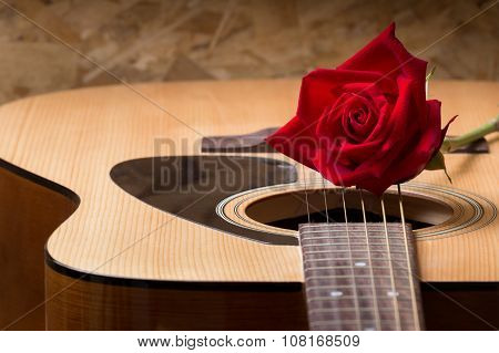 Still Life Rose And Quitar