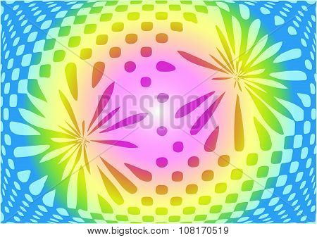 Optical Illusion Abstract On Sweet Color Background