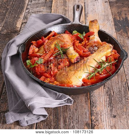 pepper and tomato chicken stew