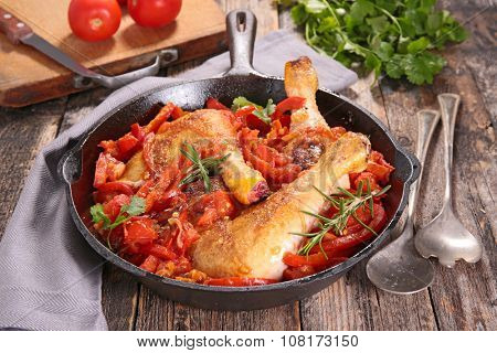 pepper and tomato chicken stew