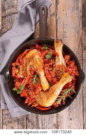 pepper and tomato chicken stew